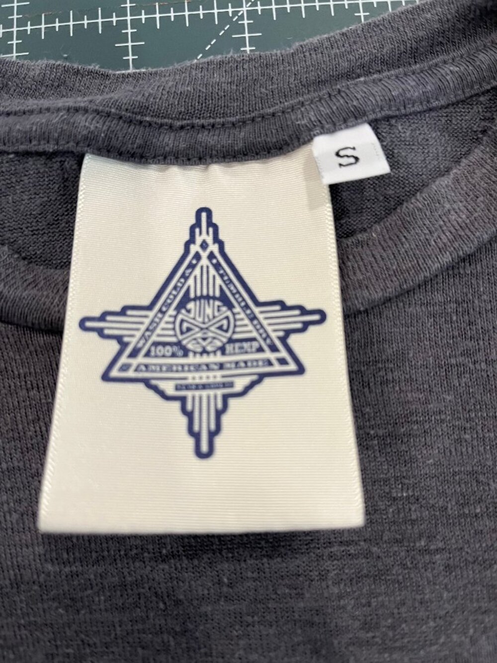 Jungmaven 100% Hemp Tee, Made in USA, Small, Gray - Picture 3 of 3